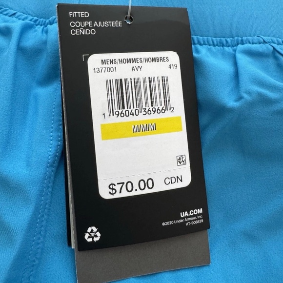 Under Armour UA CoolSwitch 2-in-1 Lined Shorts Mens Medium M 5" Blue $70 - Picture 6 of 8